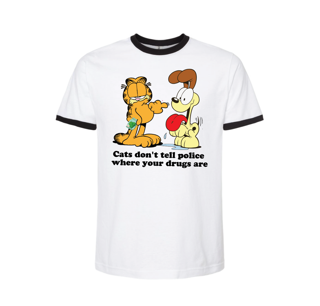 00 Cat and Dogs ringer t-shirt